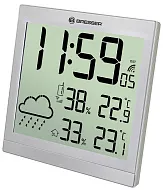 6463664 Bresser TemeoTrend JC LCD RC időjárás állomás (falióra), ezüst