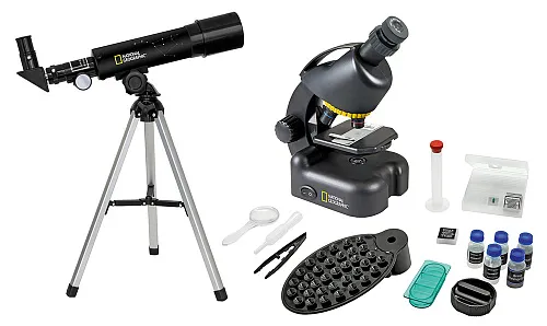 6463664 Bresser National Geographic készlet: 50/360 AZ teleszkóp és 40x–640x mikroszkóp