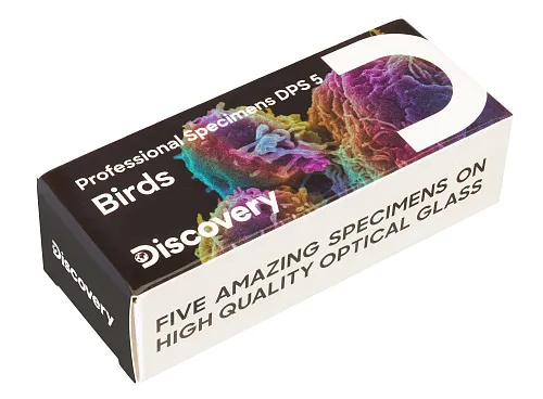 6463664 Levenhuk Discovery Prof DPS 5 mikropreparátum mintakészlet. „Madarak”,  1
