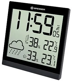 képe Bresser TemeoTrend JC LCD RC időjárás állomás (falióra), fekete