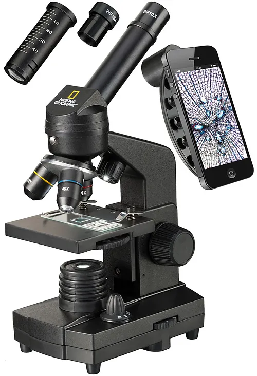 fényképe Bresser National Geographic 40x–1280x mikroszkóp okostelefon-adapterrel,  1