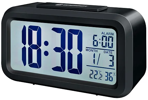 képe Bresser MyTime Duo LCD ébresztőóra, fekete,  1