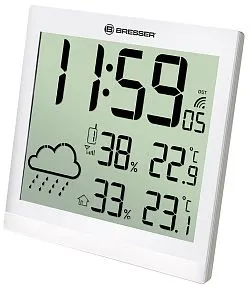 fényképe Bresser TemeoTrend JC LCD RC időjárás állomás (falióra), fehér
