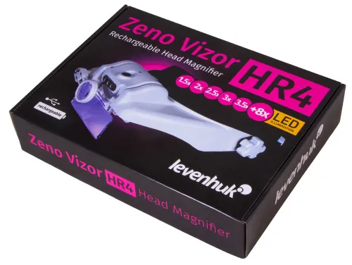 6463664 Levenhuk Zeno Vizor HR4 fejre rögzíthető, tölthető nagyító,  14