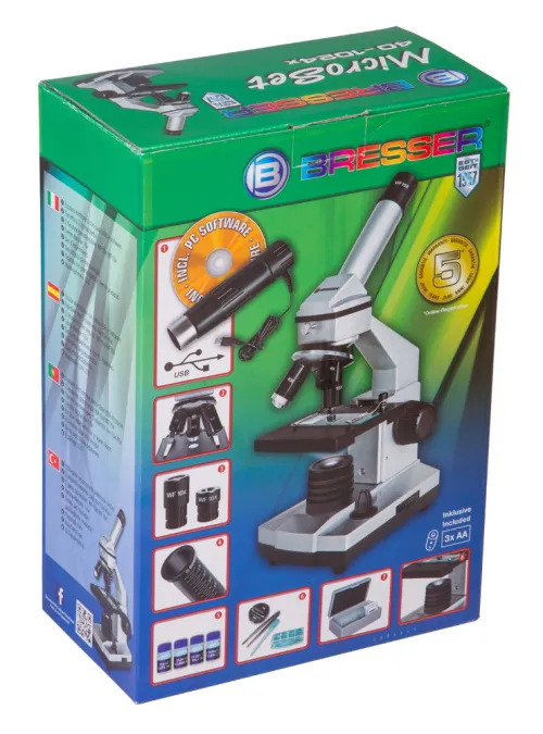 képe Bresser Junior 40x–1024x mikroszkóp, tok nélkül,  12