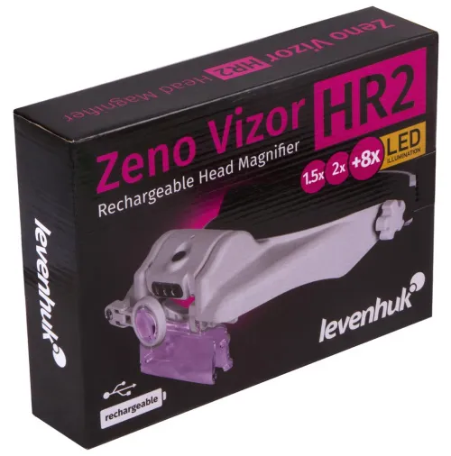 6463664 Levenhuk Zeno Vizor HR2 fejre rögzíthető, tölthető nagyító,  10