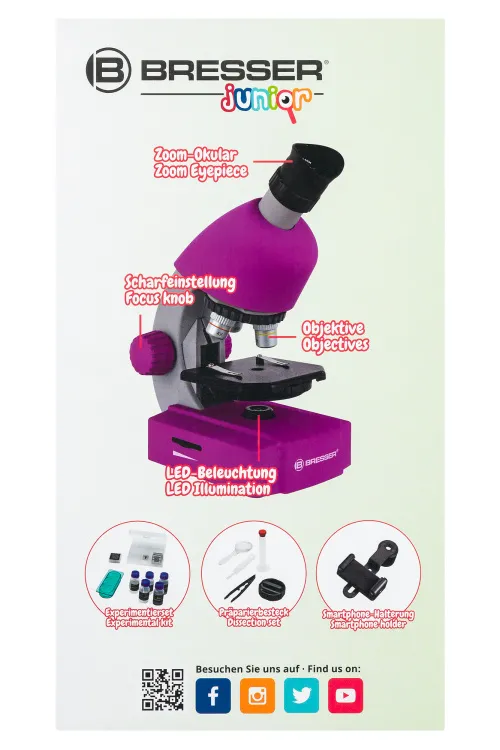 fotója Bresser Junior 40x-640x mikroszkóp, lila,  12