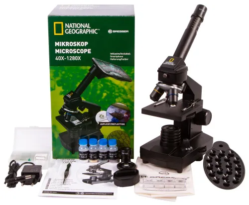 fényképe Bresser National Geographic 40x–1280x mikroszkóp okostelefon-adapterrel,  2