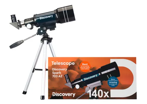 képe Levenhuk Discovery Spark 703 AZ teleszkóp könyvvel,  2