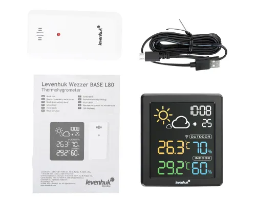 fényképe Levenhuk Wezzer BASE L80 hőmérséklet- és páratartalom-mérő,  3