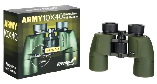 fényképe Levenhuk Army 10x40 kétszemes távcső irányzékkal,  6