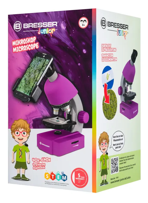 fotója Bresser Junior 40x-640x mikroszkóp, lila,  11