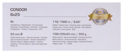 6463664 Bresser Condor UR 8x25 kétszemes távcső,  16