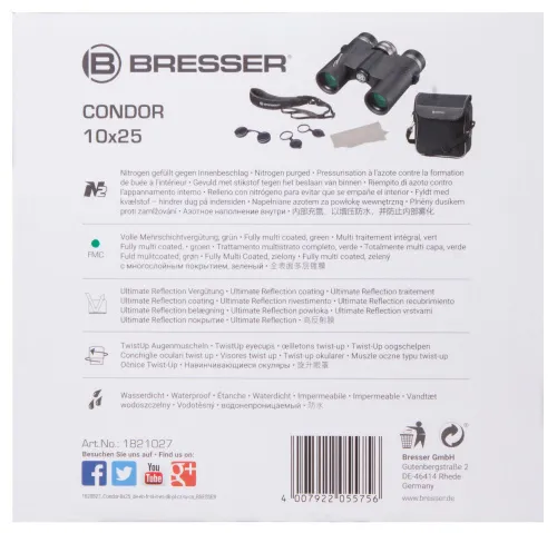 6463664 Bresser Condor UR 10x25 kétszemes távcső,  14
