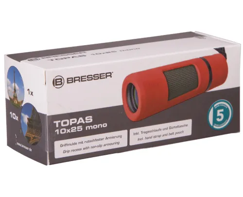 képe Bresser Topas 10x25 egyszemes távcső,  8