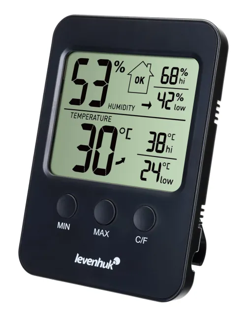 fotója Levenhuk Wezzer BASE L30 hőmérséklet- és páratartalom-mérő,  5