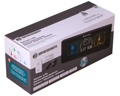 képe Bresser Temeo Life színes kijelzős időjárás állomás, fekete,  9