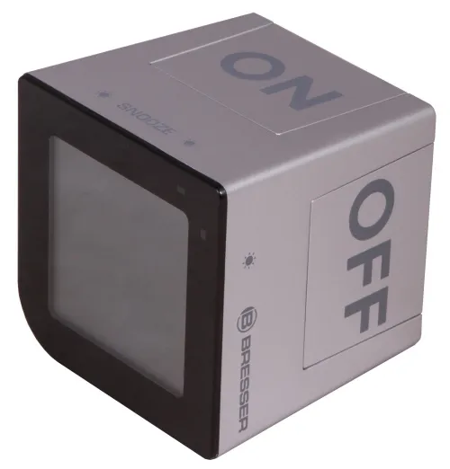 képe Bresser FlipMe asztali ébresztőóra, ezüst,  4