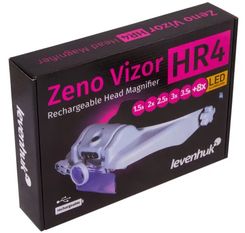 6463664 Levenhuk Zeno Vizor HR4 fejre rögzíthető, tölthető nagyító,  11