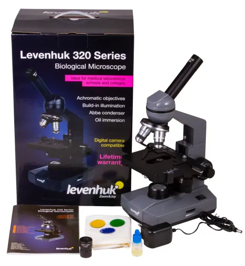 képe Levenhuk 320 PLUS biológiai monokuláris mikroszkóp,  2