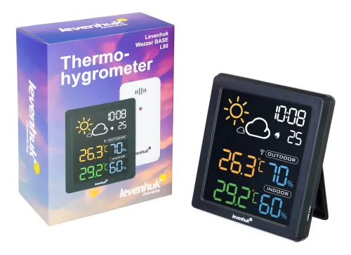 fényképe Levenhuk Wezzer BASE L80 hőmérséklet- és páratartalom-mérő,  2