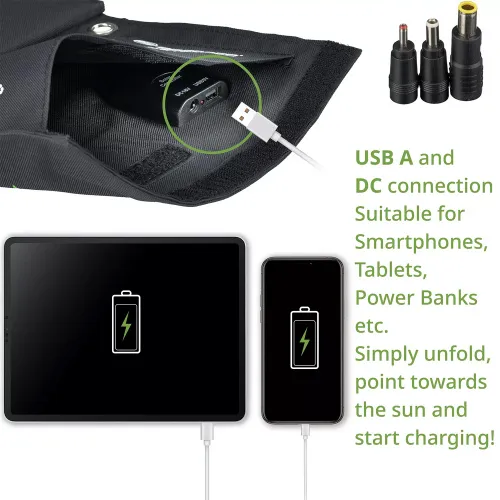 képe Bresser 21 Wattos mobil napelemes töltő, USB-vel,  6