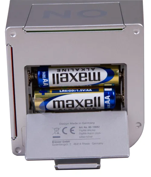 képe Bresser FlipMe asztali ébresztőóra, ezüst,  9