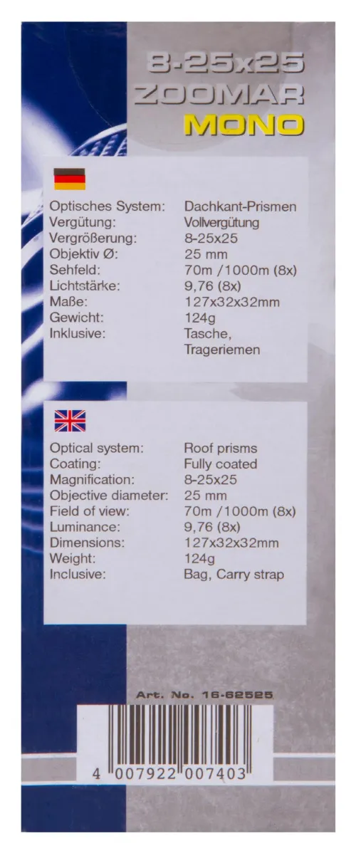 fényképe Bresser Zoomar 8–25x25 egyszemes távcső,  10