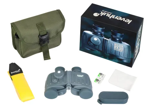 fotója Levenhuk Nelson 8x30 kétszemes távcső hajszálkereszttel és iránytűvel,  2
