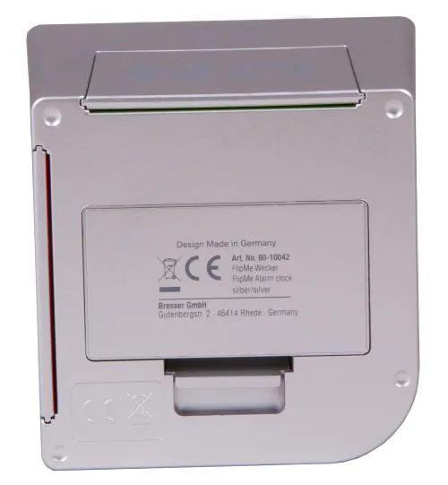 képe Bresser FlipMe asztali ébresztőóra, ezüst,  8