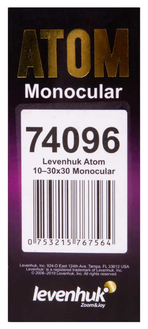 6463664 Levenhuk Atom 10–30x30 egyszemes távcső,  14