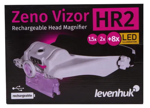 6463664 Levenhuk Zeno Vizor HR2 fejre rögzíthető, tölthető nagyító,  11
