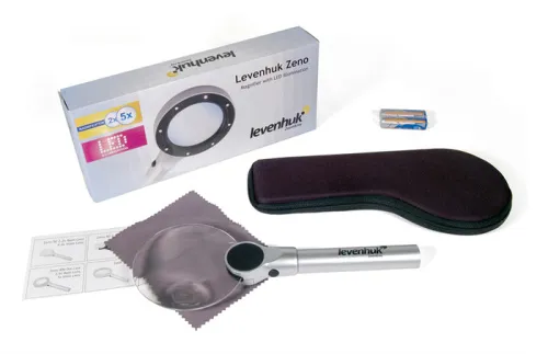 képe Levenhuk Zeno 400 LED-es nagyító, 2/4x, 88/21 mm, fém,  3