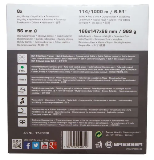 képe Bresser Pirsch 8x56 kétszemes távcső,  14