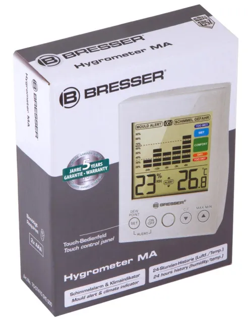 6463664 Bresser penészedés-riasztó higrométer, fehér,  8