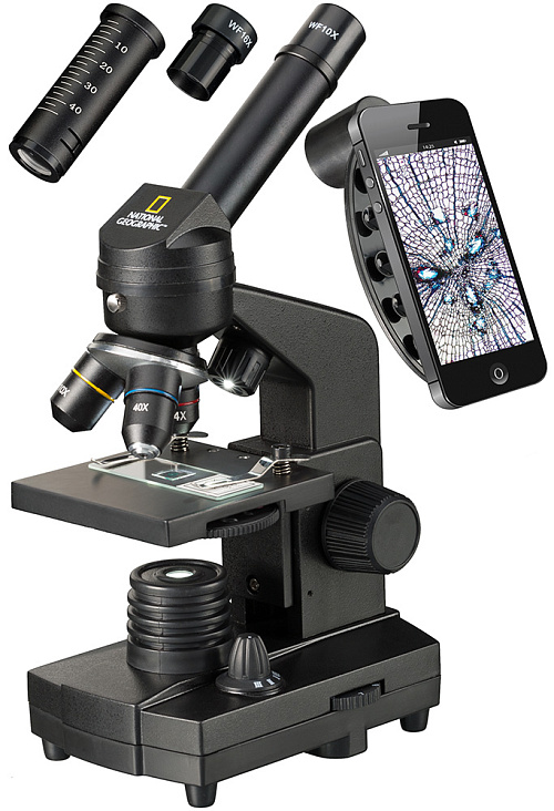 fényképe Bresser National Geographic 40x–1280x mikroszkóp okostelefon-adapterrel